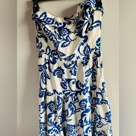 Aakaa Women’s Strapless Ruffle Back Tie Floral Maxi Dress SzL Boho Cottagecore - Picture 2 of 5